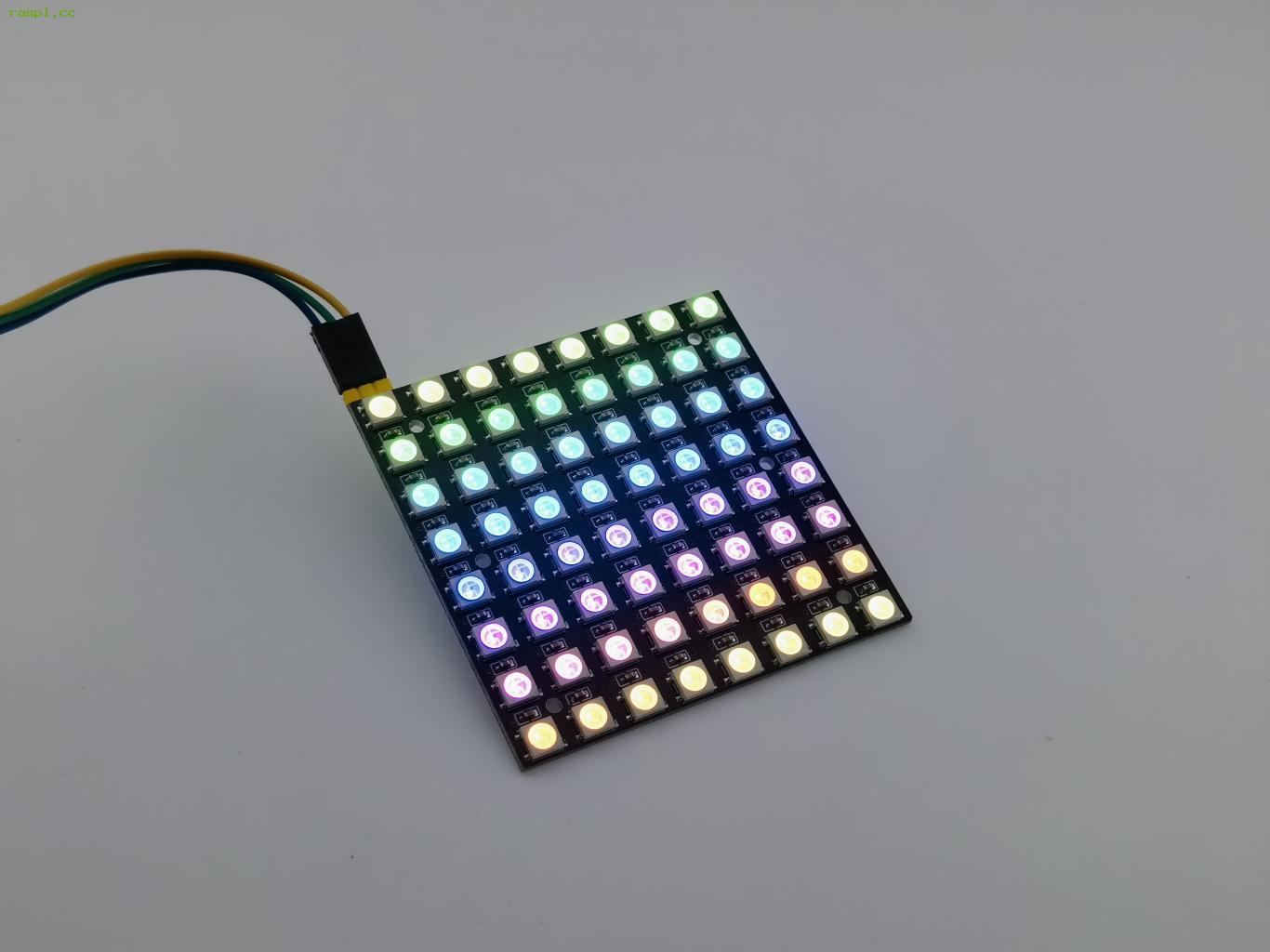 树莓派Pico点亮WS2812灯64位/24位模块显示图案文字