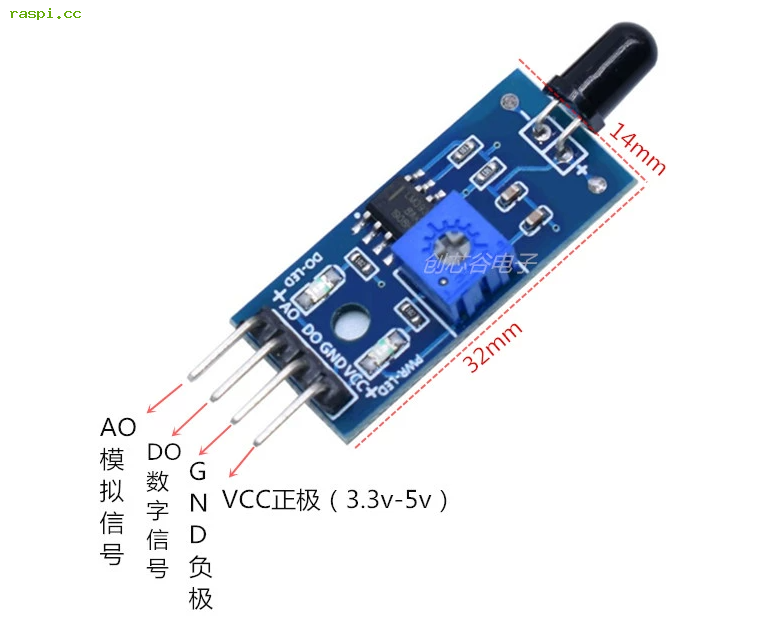树莓派使用火焰传感器+报警器，打造自动报警装置